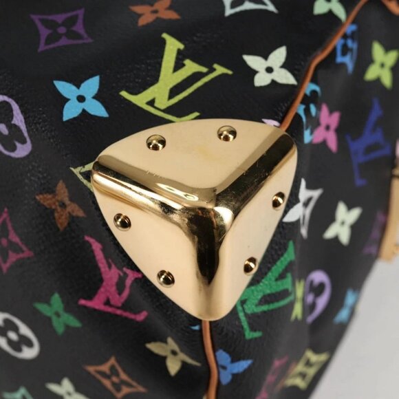 LOUIS VUITTON Monogram Multicolor Speedy 30 Hand Bag Black M92642 Auth yk19115A - Picture 4 of 16